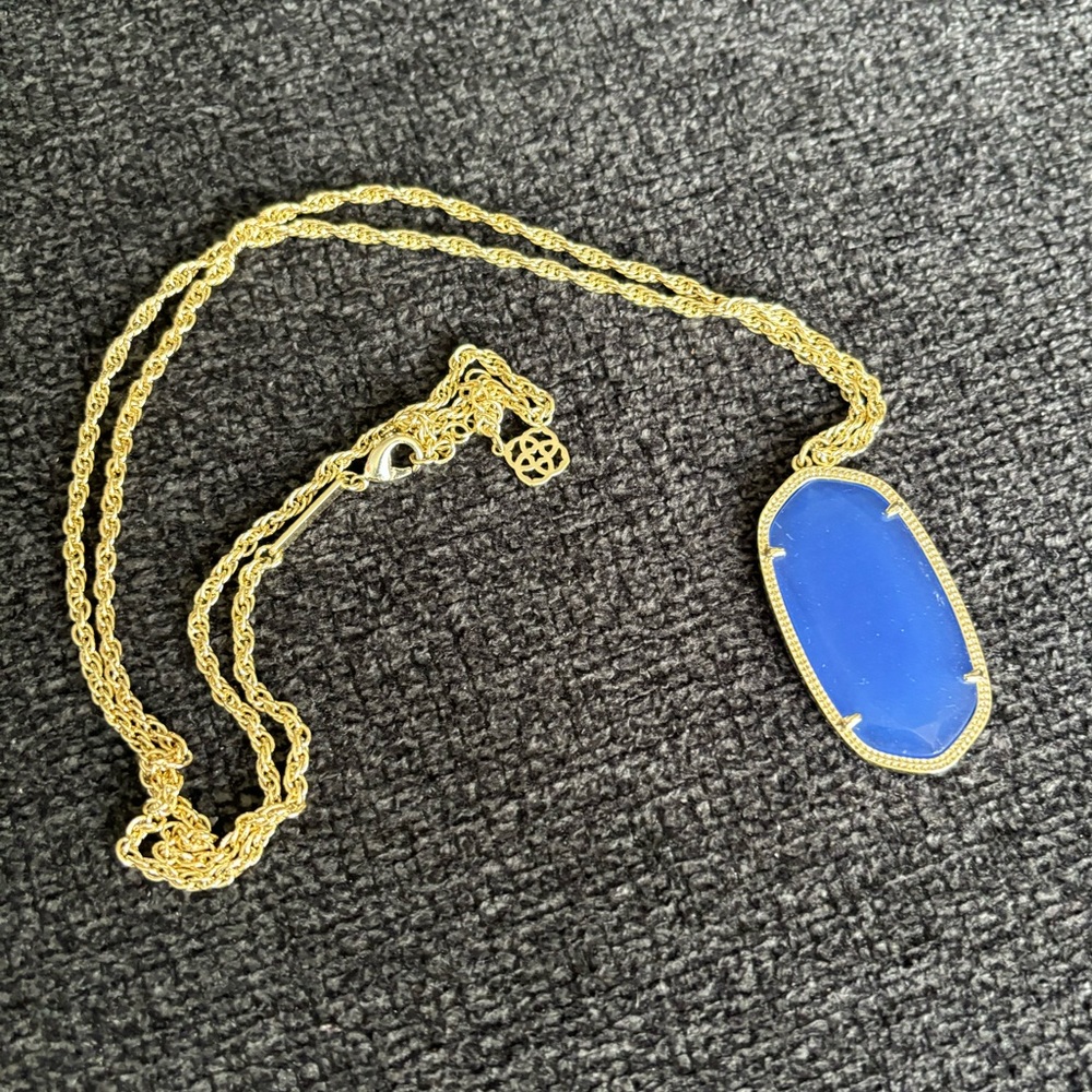 Kendra Scott Necklace - Gold Blue Pendant
